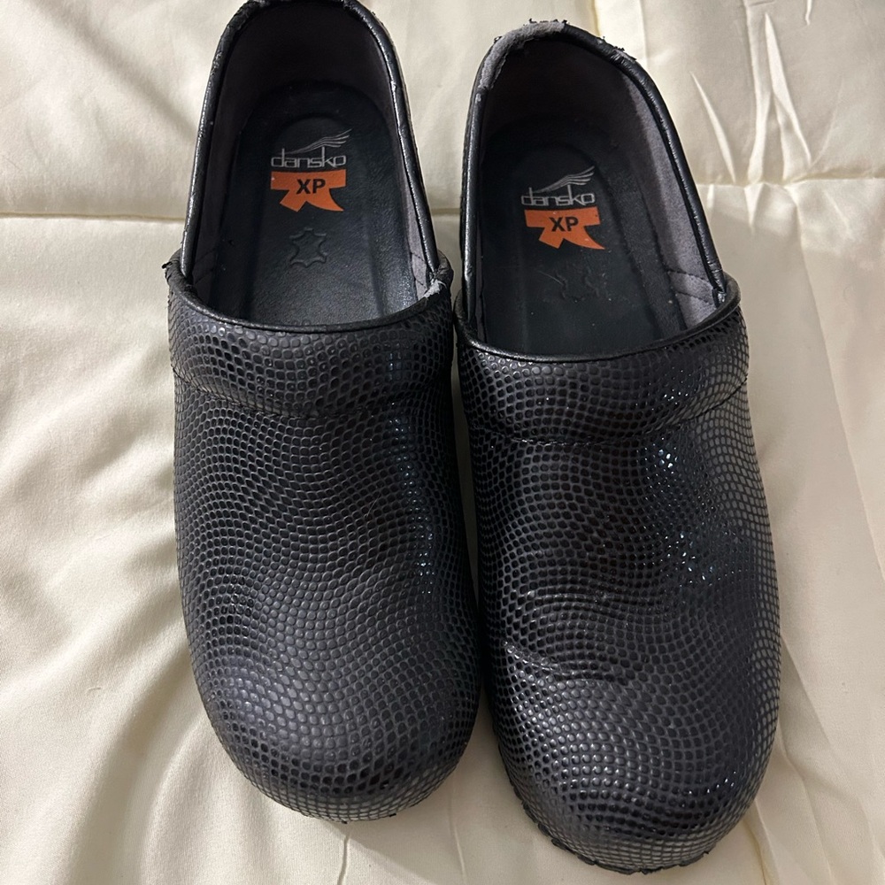 Dansko Black Textured Slip-On Clogs